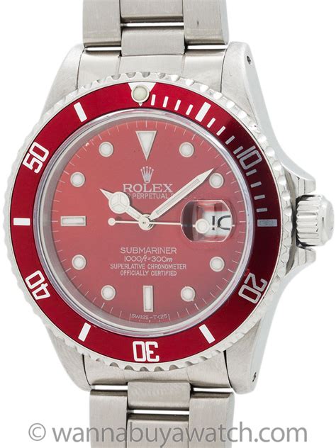 white gold rolex red face|rolex submariner red face.